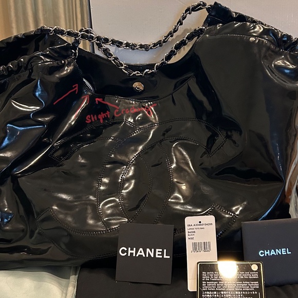 Chanel Coco Grand Cabas Black Vinyl Tote Bag size XL - Picture 16 of 16